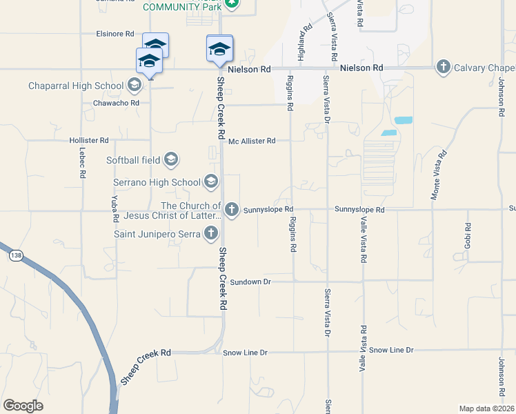 map of restaurants, bars, coffee shops, grocery stores, and more near 4200 Sunnyslope Road in Phelan