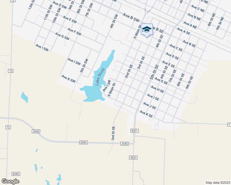 map of restaurants, bars, coffee shops, grocery stores, and more near 1000-1098 2nd Street Southeast in Childress
