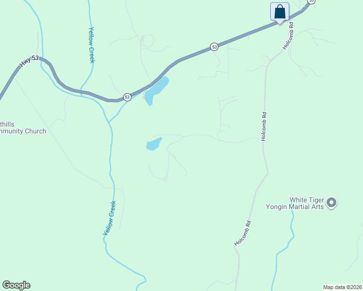 map of restaurants, bars, coffee shops, grocery stores, and more near 410 Biddys Lane in Dawsonville