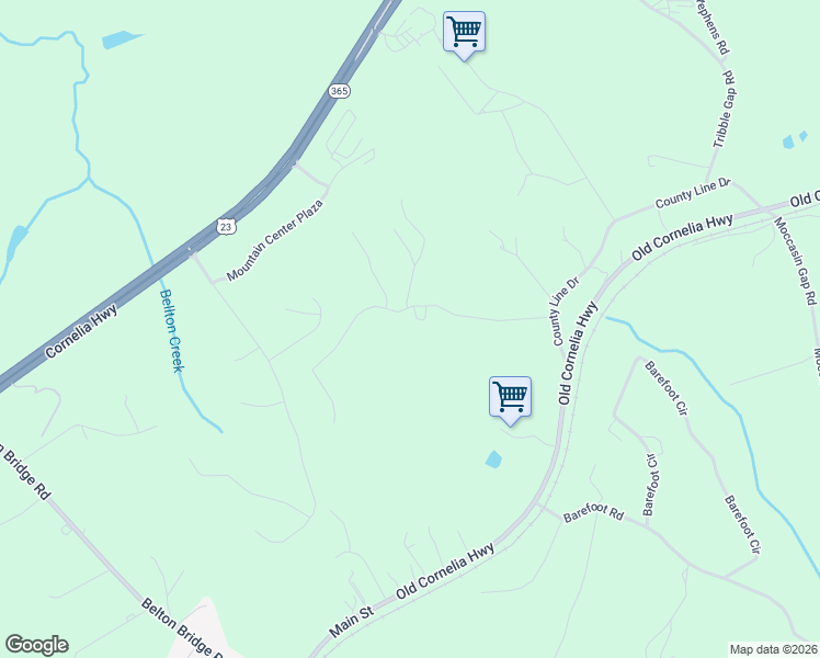 map of restaurants, bars, coffee shops, grocery stores, and more near 6981 Wheeler Road in Lula