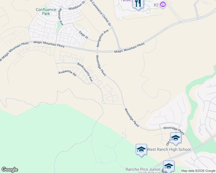 map of restaurants, bars, coffee shops, grocery stores, and more near 27227 Diamond Peak Lane in Los Angeles County