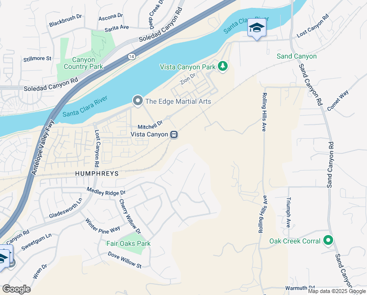 map of restaurants, bars, coffee shops, grocery stores, and more near 27465 English Ivy Lane in Santa Clarita