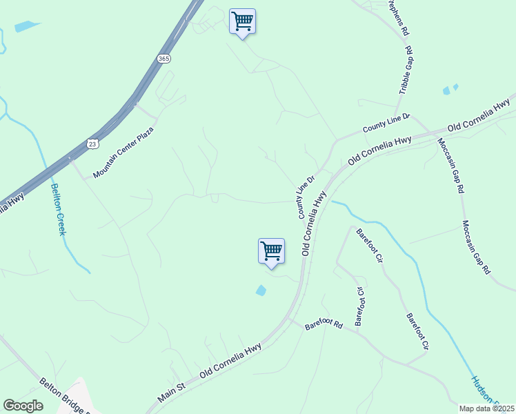 map of restaurants, bars, coffee shops, grocery stores, and more near 6937 Wheeler Road in Lula