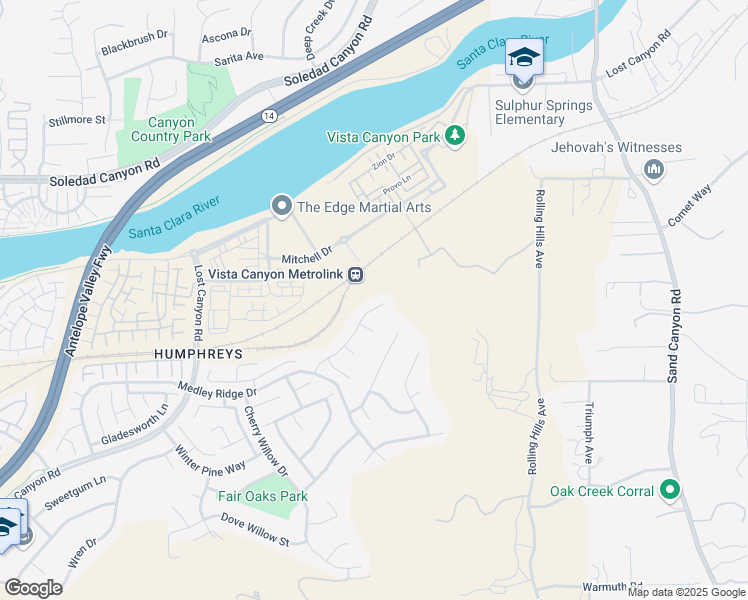 map of restaurants, bars, coffee shops, grocery stores, and more near 27465 English Ivy Lane in Santa Clarita