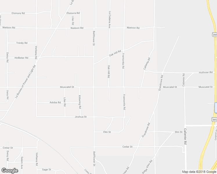 map of restaurants, bars, coffee shops, grocery stores, and more near Oak Hill Road in Hesperia