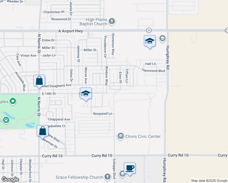 map of restaurants, bars, coffee shops, grocery stores, and more near 1700 Imperial Court in Clovis