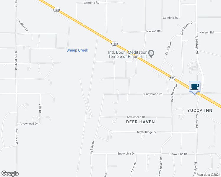 map of restaurants, bars, coffee shops, grocery stores, and more near 2726 Sunnyslope Road in Pinon Hills