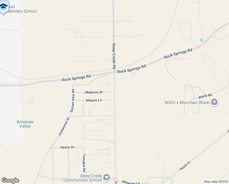 map of restaurants, bars, coffee shops, grocery stores, and more near Deep Creek Road in Apple Valley