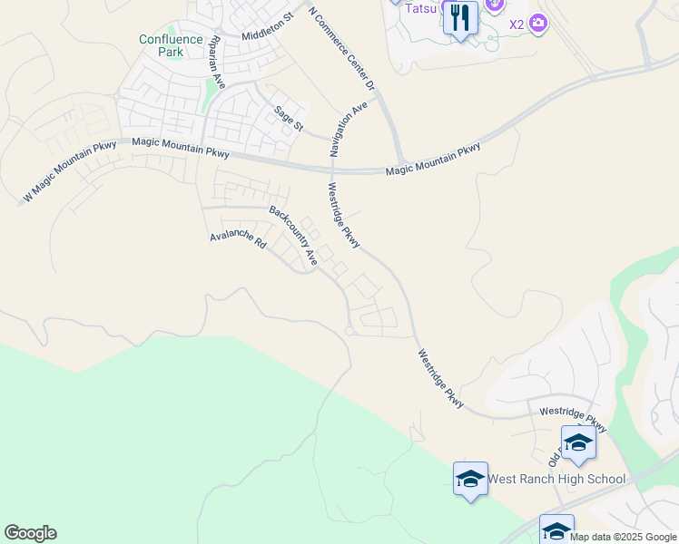 map of restaurants, bars, coffee shops, grocery stores, and more near 26676 Blue Hills Loop in Stevenson Ranch