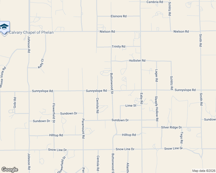 map of restaurants, bars, coffee shops, grocery stores, and more near 5480 Sunnyslope Road in Phelan