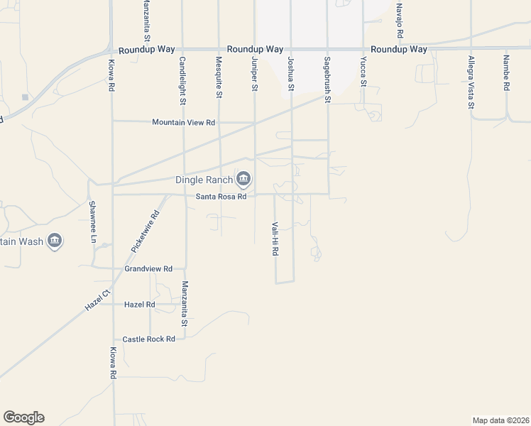 map of restaurants, bars, coffee shops, grocery stores, and more near 21245 Santa Rosa Road in Apple Valley