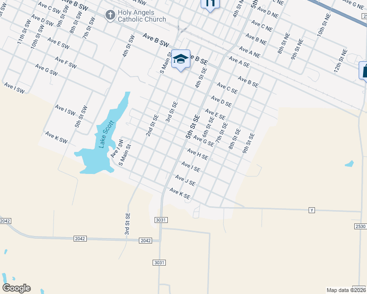 map of restaurants, bars, coffee shops, grocery stores, and more near 799 Farm to Market 3031 in Childress