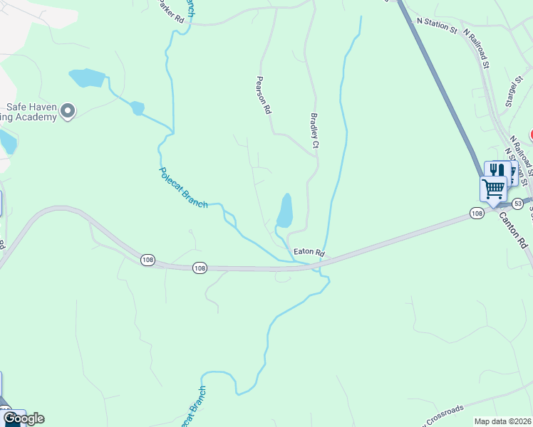 map of restaurants, bars, coffee shops, grocery stores, and more near 287 Eaton Road in Jasper