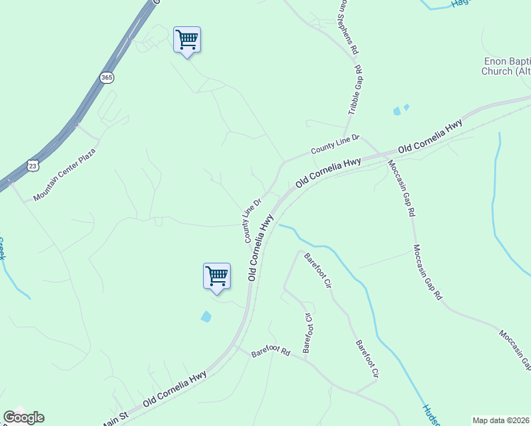 map of restaurants, bars, coffee shops, grocery stores, and more near 6989 Old Cornelia Highway in Lula