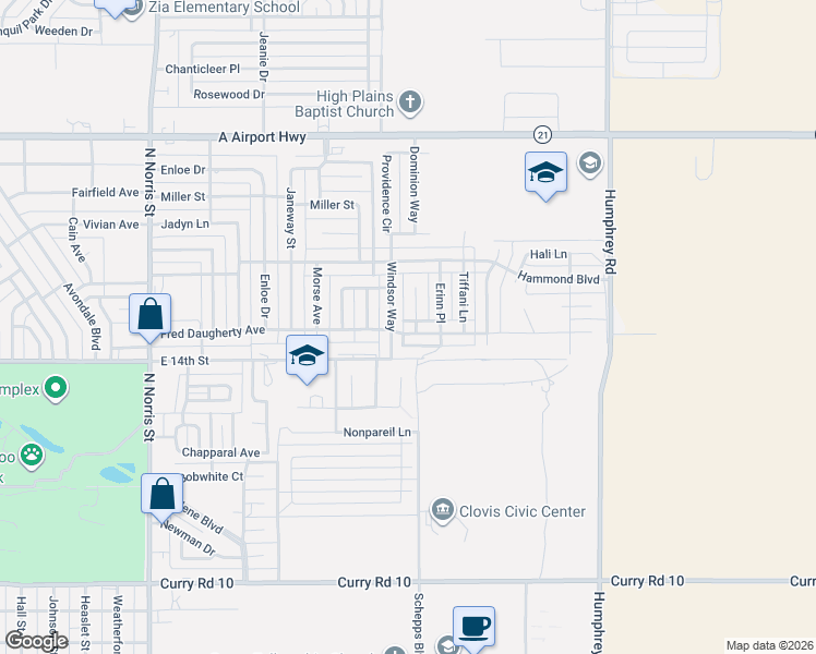 map of restaurants, bars, coffee shops, grocery stores, and more near 1700 Imperial Court in Clovis