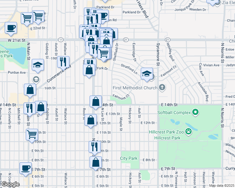 map of restaurants, bars, coffee shops, grocery stores, and more near 1024 Fairmont Court in Clovis