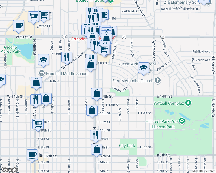 map of restaurants, bars, coffee shops, grocery stores, and more near 910 Fairmont Court in Clovis