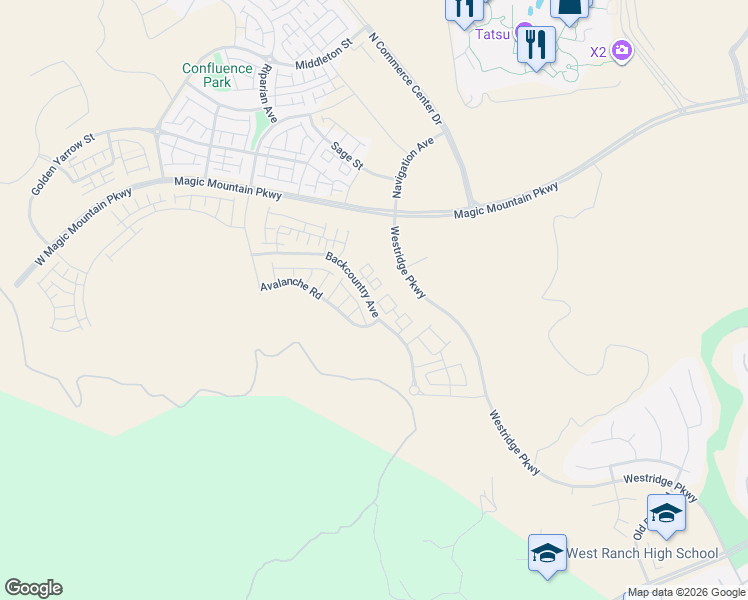 map of restaurants, bars, coffee shops, grocery stores, and more near 26857 Laurel Mountain Loop in Stevenson Ranch