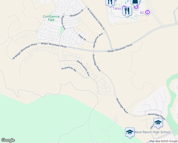map of restaurants, bars, coffee shops, grocery stores, and more near 26849 Laurel Mountain Loop in Stevenson Ranch