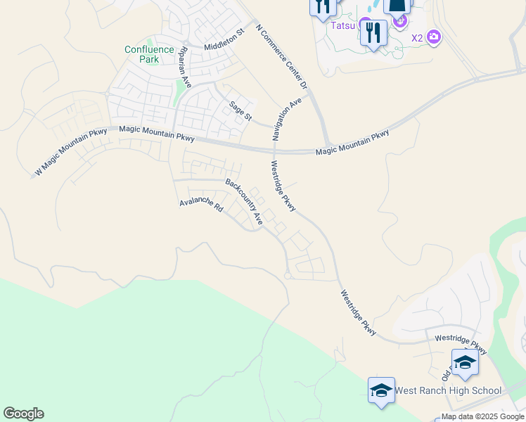 map of restaurants, bars, coffee shops, grocery stores, and more near 26849 Laurel Mountain Loop in Stevenson Ranch