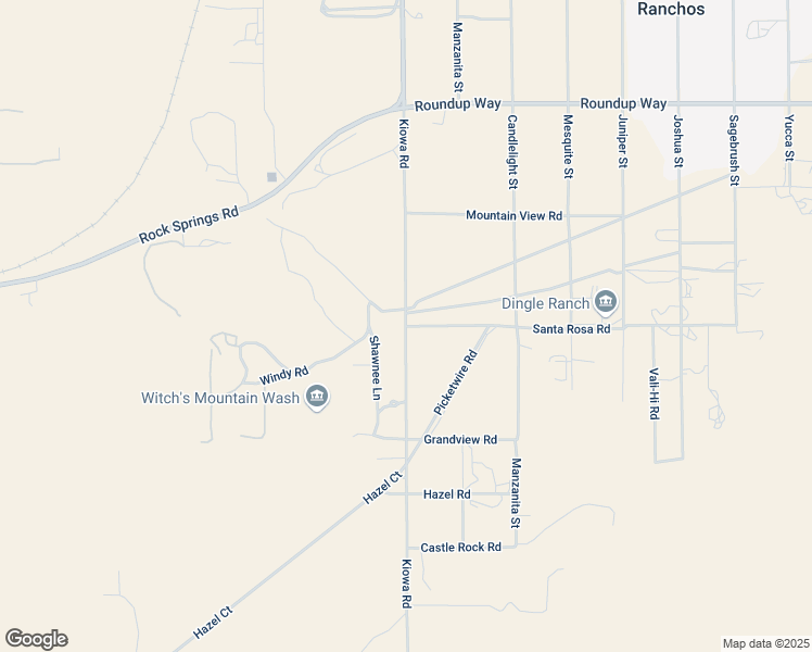 map of restaurants, bars, coffee shops, grocery stores, and more near Santa Rosa Road in Apple Valley