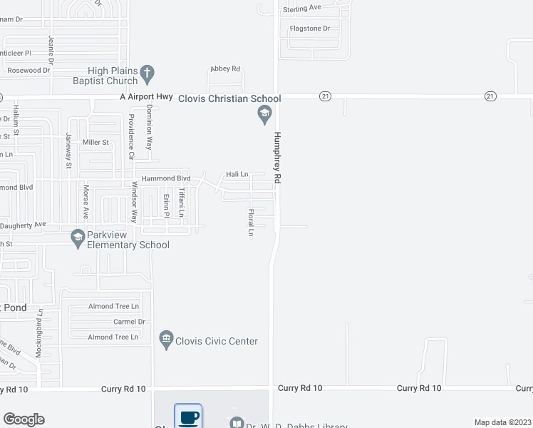 map of restaurants, bars, coffee shops, grocery stores, and more near 3013 Elizabeth Court in Clovis