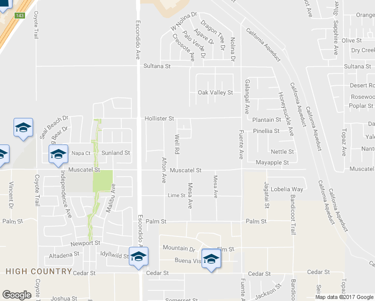map of restaurants, bars, coffee shops, grocery stores, and more near 8989 Well Road in Hesperia