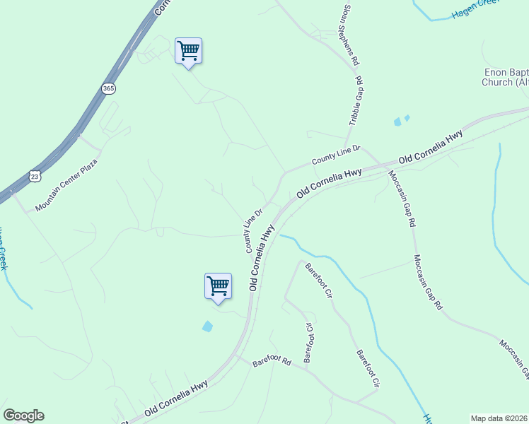 map of restaurants, bars, coffee shops, grocery stores, and more near 6989 Old Cornelia Highway in Lula