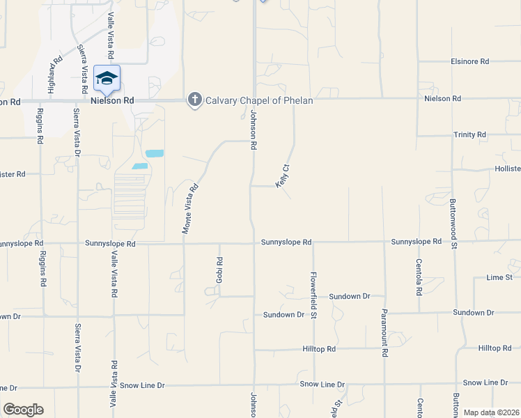 map of restaurants, bars, coffee shops, grocery stores, and more near 8952 Johnson Road in Phelan