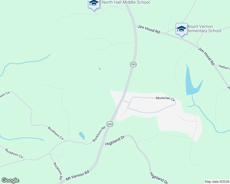 map of restaurants, bars, coffee shops, grocery stores, and more near 4571 Mount Vernon Road in Gainesville