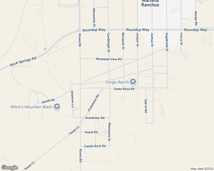 map of restaurants, bars, coffee shops, grocery stores, and more near 21080 Santa Rosa Road in Apple Valley