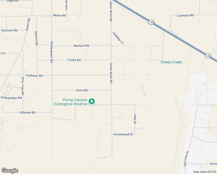 map of restaurants, bars, coffee shops, grocery stores, and more near 9052 Silver Rock Road in Pinon Hills