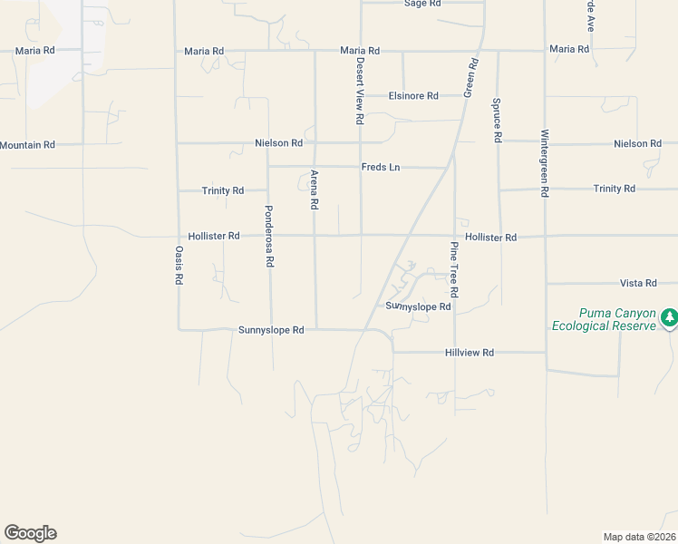map of restaurants, bars, coffee shops, grocery stores, and more near 9021 Arena Road in Pinon Hills