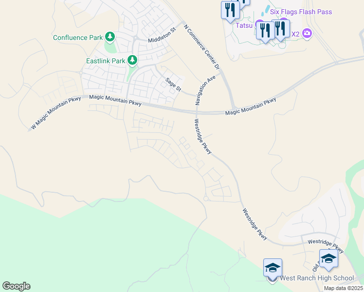 map of restaurants, bars, coffee shops, grocery stores, and more near 26711 Laurel Mountain Loop in Los Angeles County