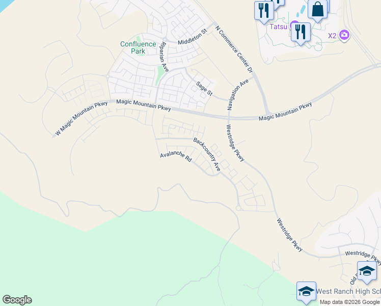 map of restaurants, bars, coffee shops, grocery stores, and more near 27323 Maverick Place in Los Angeles County