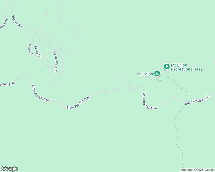 map of restaurants, bars, coffee shops, grocery stores, and more near State Route 261 Trail in Prescott