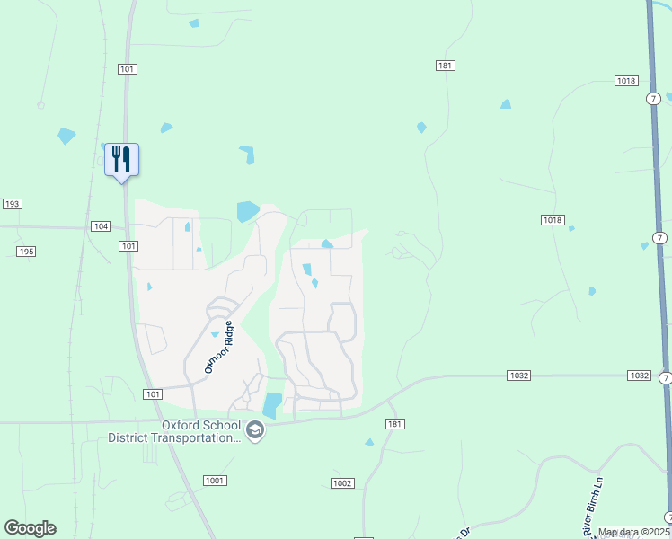 map of restaurants, bars, coffee shops, grocery stores, and more near 426 Northpointe Lake Drive in Oxford