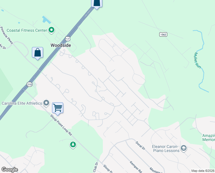 map of restaurants, bars, coffee shops, grocery stores, and more near 590 Aurora Place in Hampstead