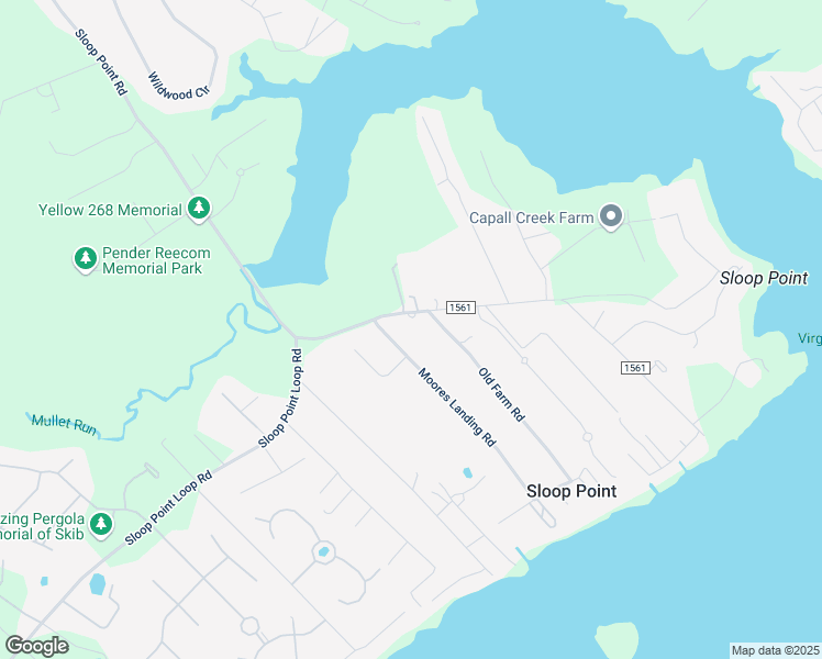 map of restaurants, bars, coffee shops, grocery stores, and more near 2004 Sloop Point Road in Hampstead
