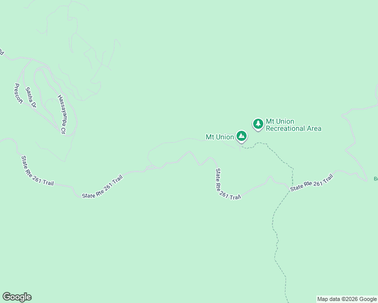 map of restaurants, bars, coffee shops, grocery stores, and more near State Route 261 Trail in Prescott