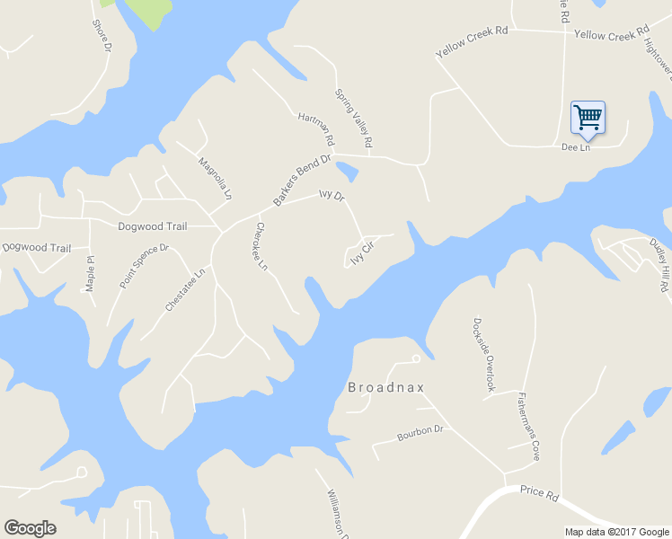 map of restaurants, bars, coffee shops, grocery stores, and more near 7328 Ivy Circle in Murrayville