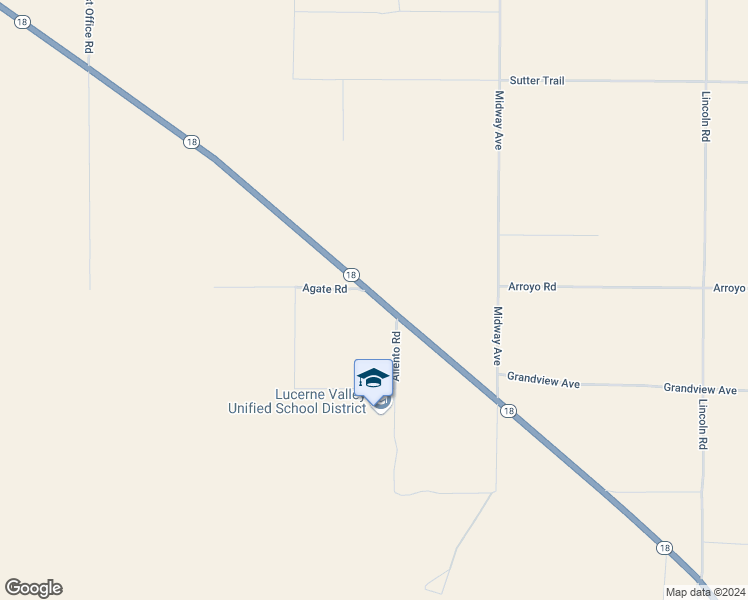 map of restaurants, bars, coffee shops, grocery stores, and more near 34631 California 18 in Lucerne Valley