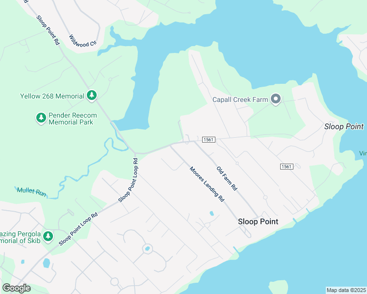 map of restaurants, bars, coffee shops, grocery stores, and more near 2004 Sloop Point Road in Hampstead