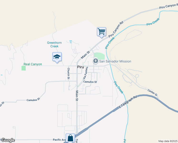 map of restaurants, bars, coffee shops, grocery stores, and more near 4007 Market Street in Piru