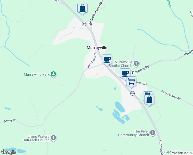 map of restaurants, bars, coffee shops, grocery stores, and more near 5437 Marlow Road in Murrayville