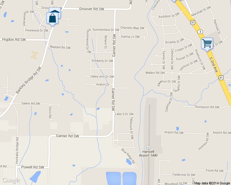 map of restaurants, bars, coffee shops, grocery stores, and more near 530 Green Acres Drive Southwest in Hartselle