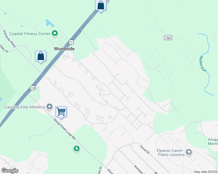 map of restaurants, bars, coffee shops, grocery stores, and more near 590 Aurora Place in Hampstead