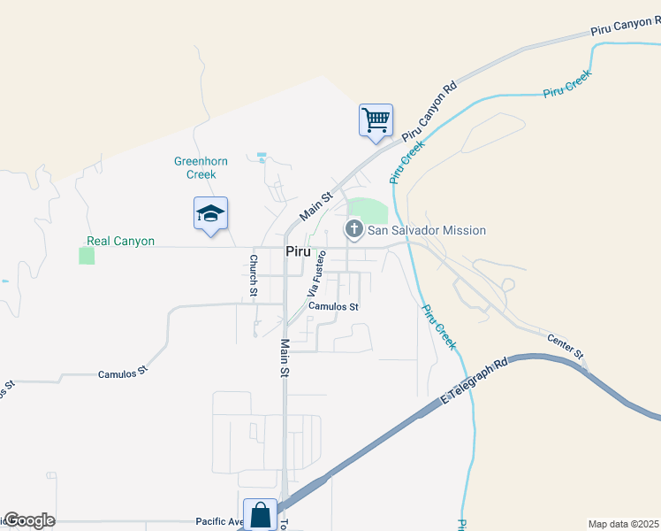 map of restaurants, bars, coffee shops, grocery stores, and more near 4007 Market Street in Piru