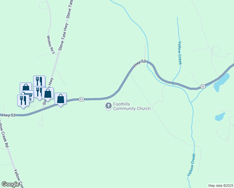 map of restaurants, bars, coffee shops, grocery stores, and more near 0 Highway 53 in Dawsonville