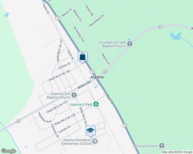 map of restaurants, bars, coffee shops, grocery stores, and more near in Joanna